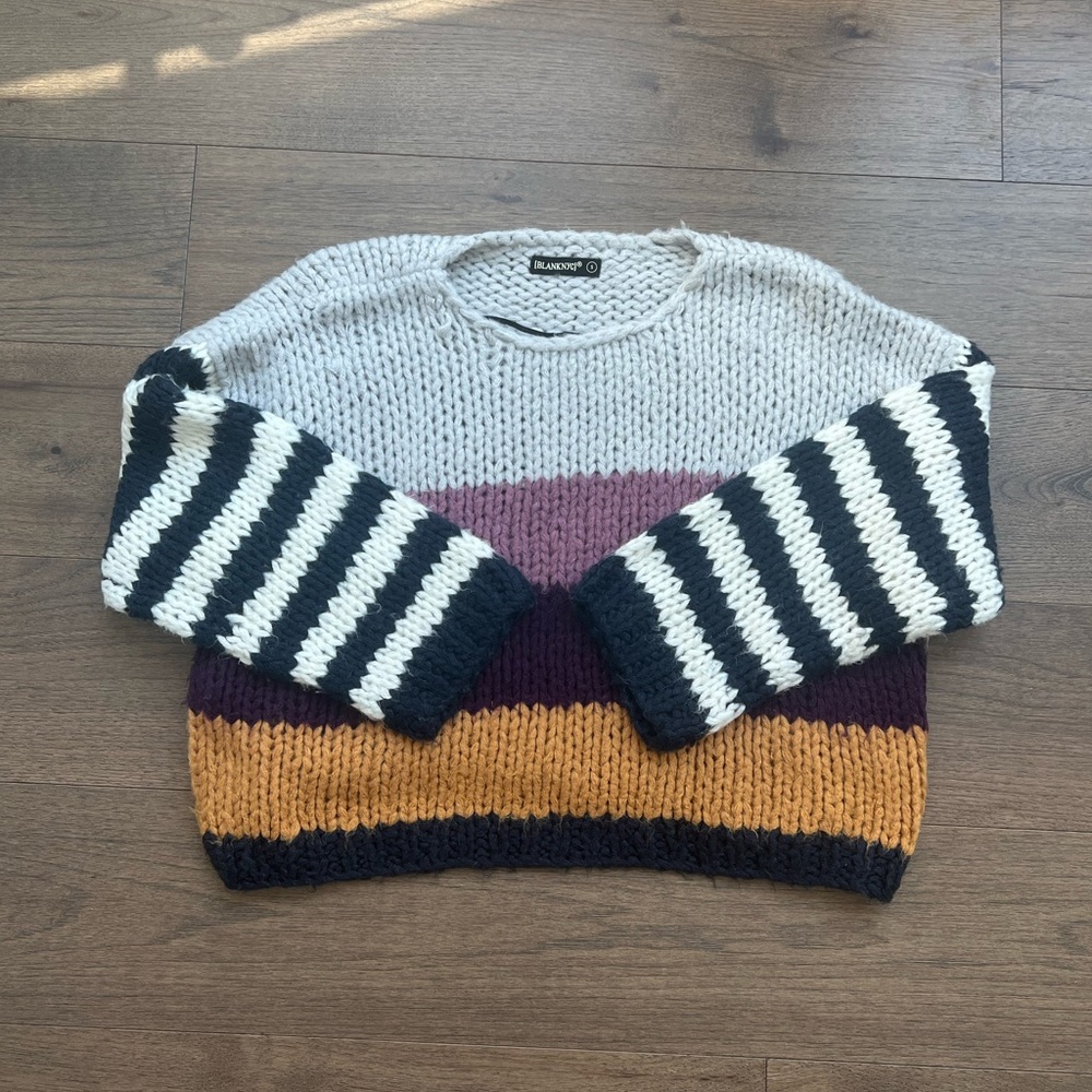 BLANK NYC Striped Knit Sweater